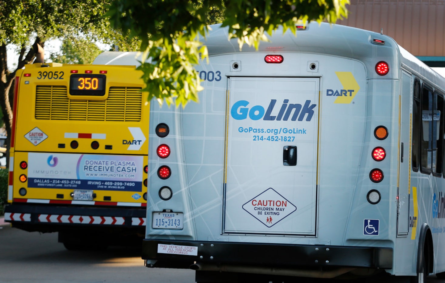 DART's GoLink service waits for customers at the Parker Road transit station in Plano....