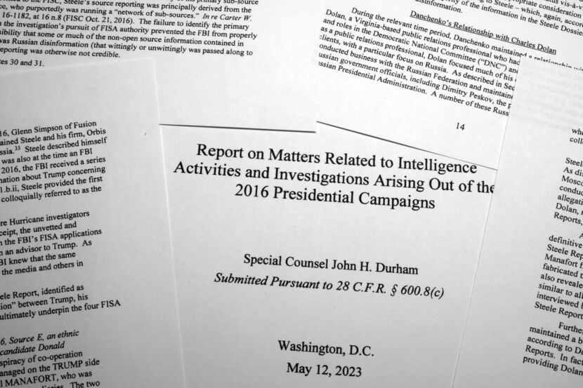 The final report by special prosecutor John Durham is photographed May 15.