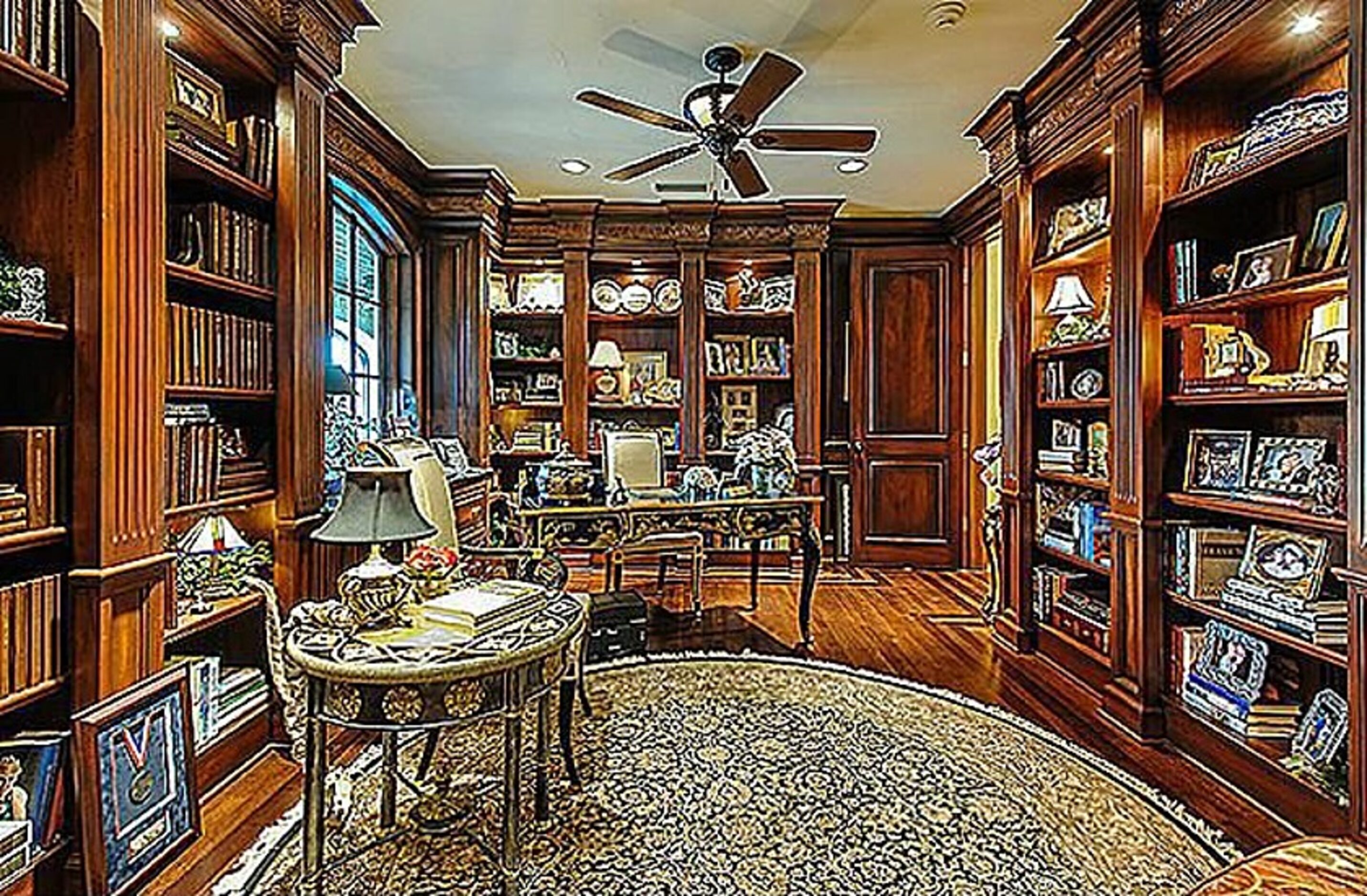 The home features a his and hers study area. 