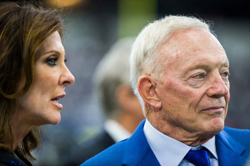 Dallas Cowboys owner, president and general manager Jerry Jones and executive vice president...