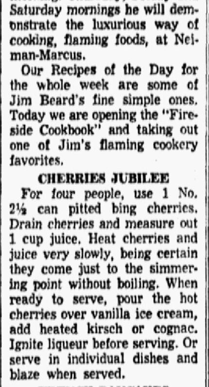 Snip from The Dallas Morning News' "Recipes of the Day" by Julie Benell and recipe by James...