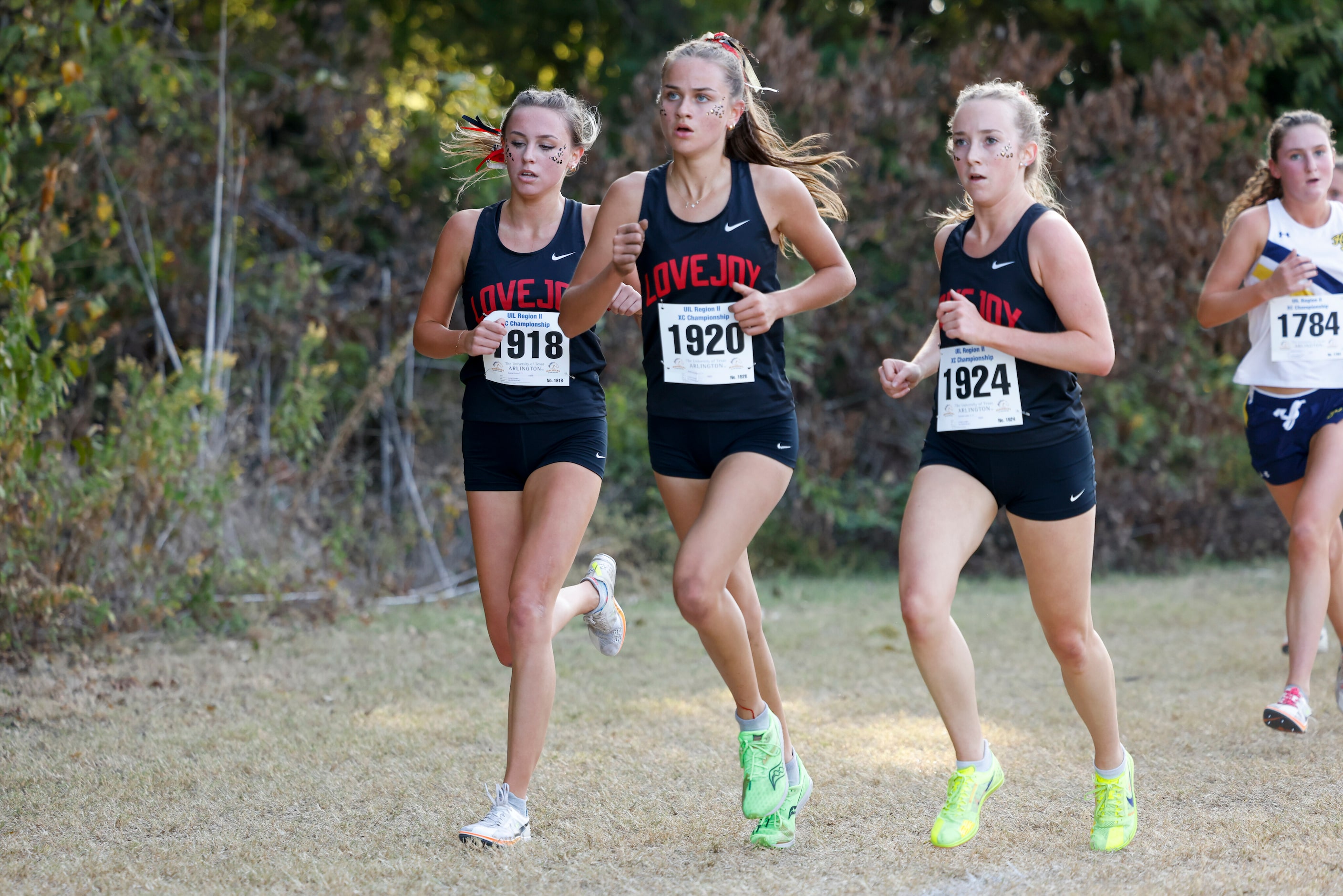 Lucas Lovejoy’s Sophie Brooks (from left), Sofia Dominguez and Campbell Lester compete...