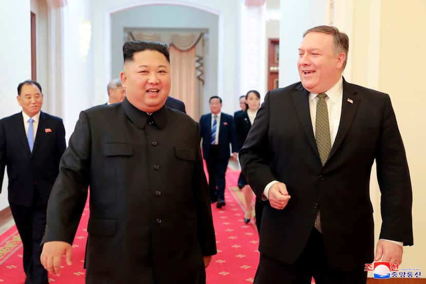 In this Oct. 7, 2018, photo provided by the North Korean government, North Korean leader Kim...