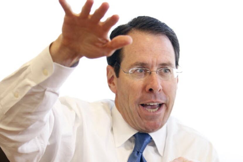 Randall Stephenson, chairman and chief executive officer of AT&T, in his Dallas office....
