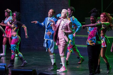 Todrick Hall, center left, and Chester Lockhart (Glenn) center right, perform during the...