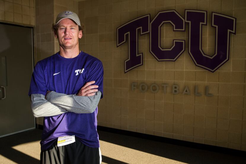Texas Christian University offensive coordinator Sonny Cumbie poses for a photograph Friday,...