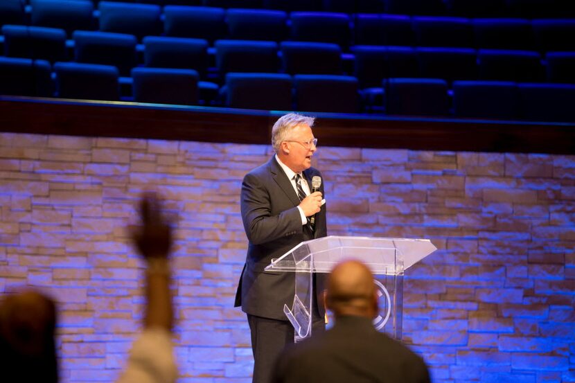 Pastor George Mason of Wilshire Baptist Church spoke during a Together We Stand service at...