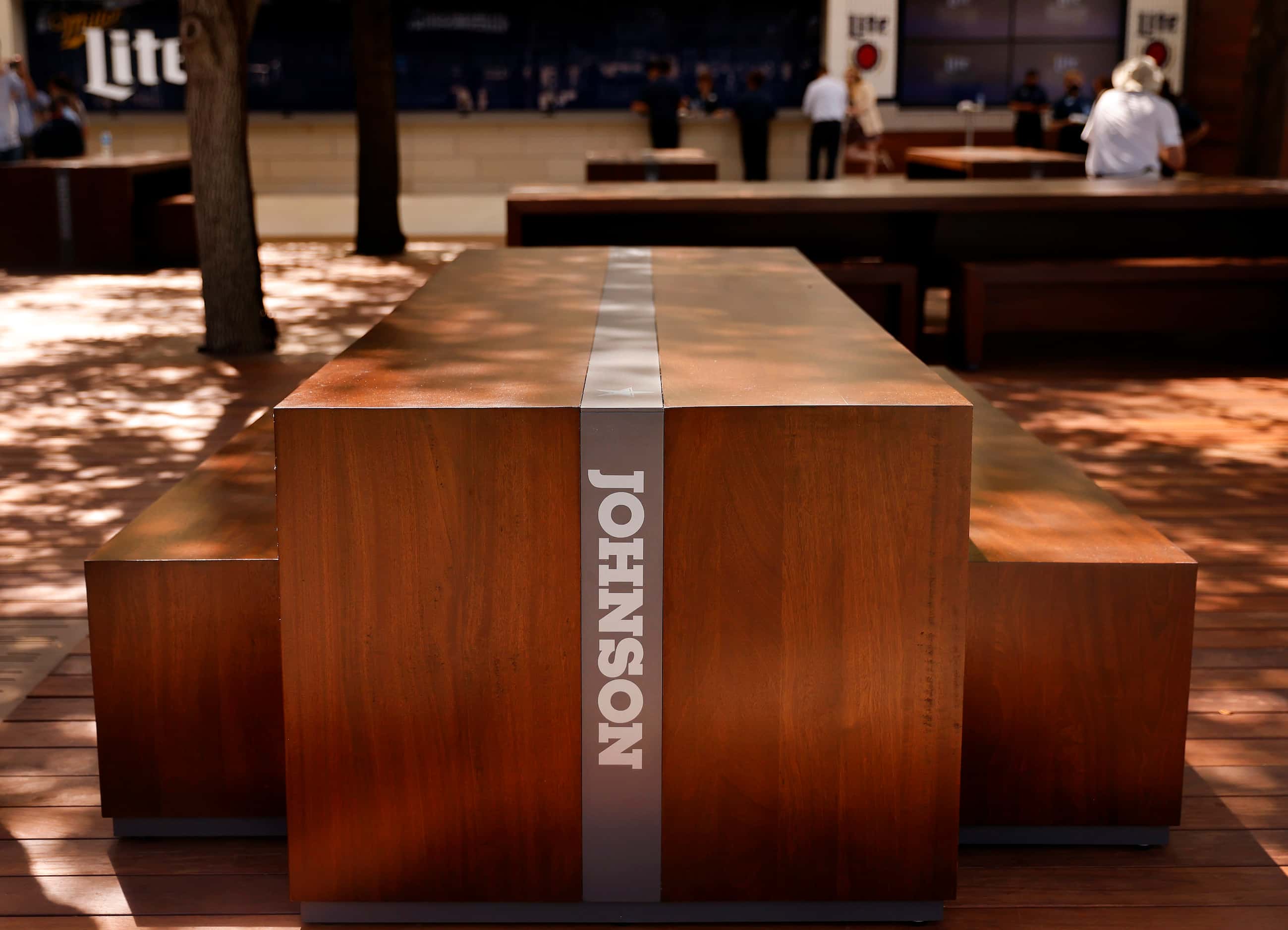 Wood tables are named for the Dallas Cowboys Ring of Honor members, including future member...