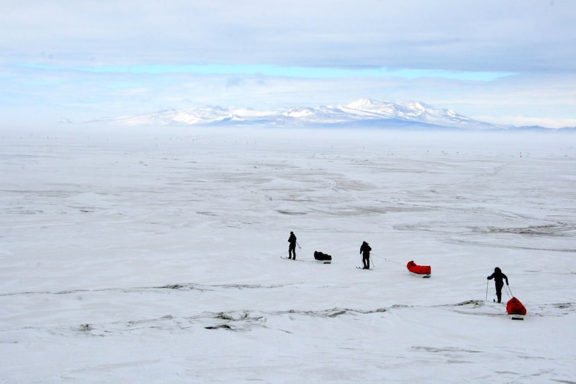 Henry Worsley, William Gow and Henry Adams in Antarctica, from David Grann's book "The White...