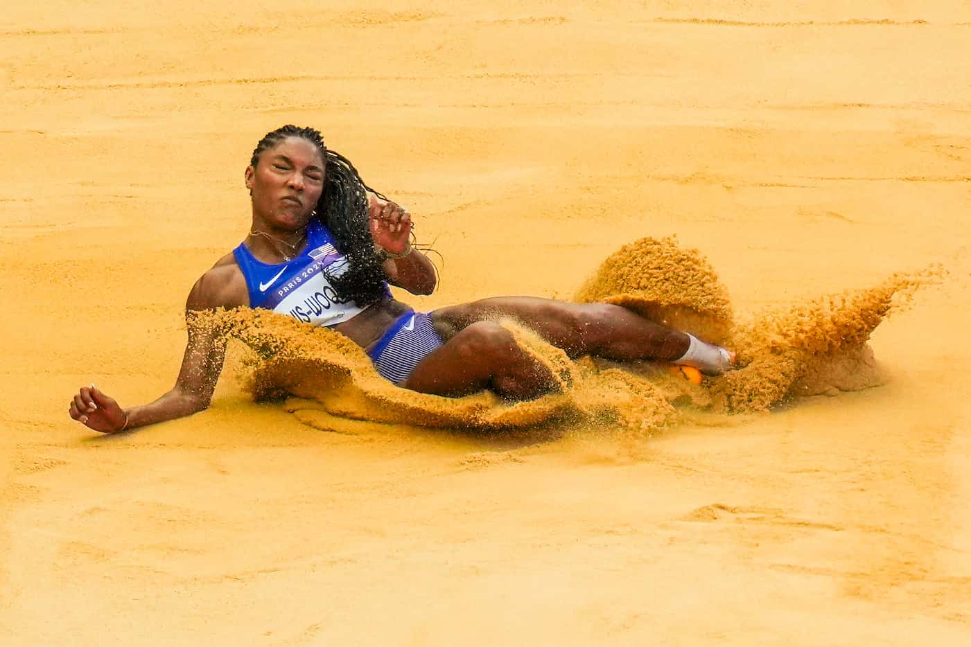 Tara Davis-Woodhall from Texas wins gold in the women’s long jump Olympic final