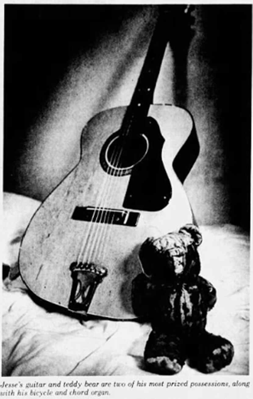 The Teddy Bear and guitar that belonged to Jesse Daniels, featured in Beneath a Ruthless Sun. 