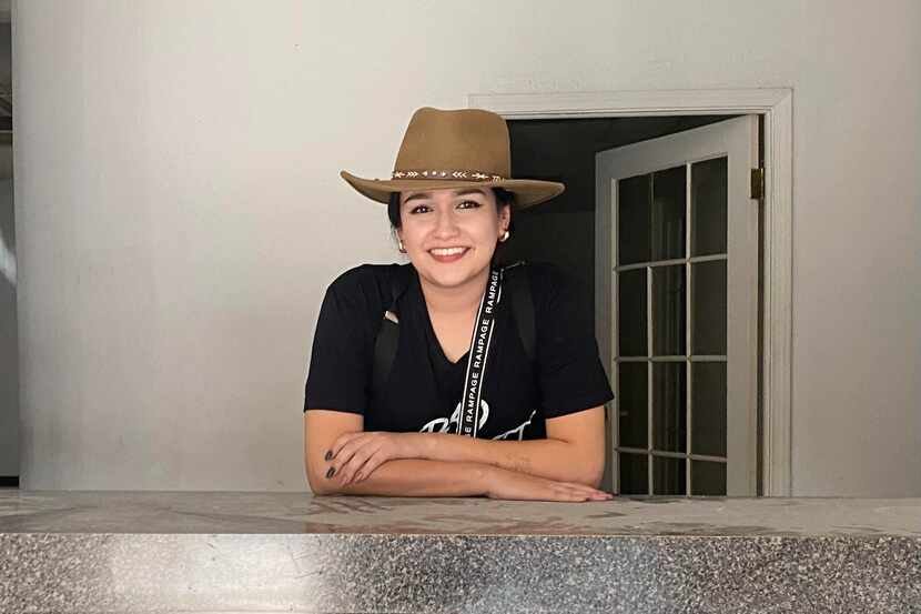 Karina Breceda poses at a property she toured in Juarez, Mexico.