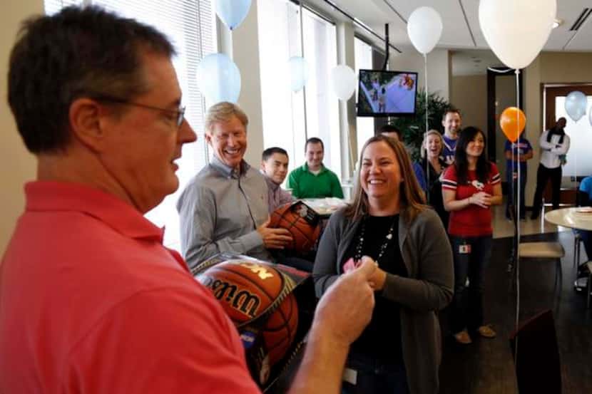 Ed Heffernan, CEO of Alliance Data Systems in Plano, presided over an NCAA Tournament party...