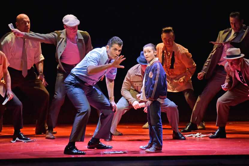 Joe Barbara as Sonny (left) and Frankie Leoni as Young Calogero in A Bronx Tale, presented...