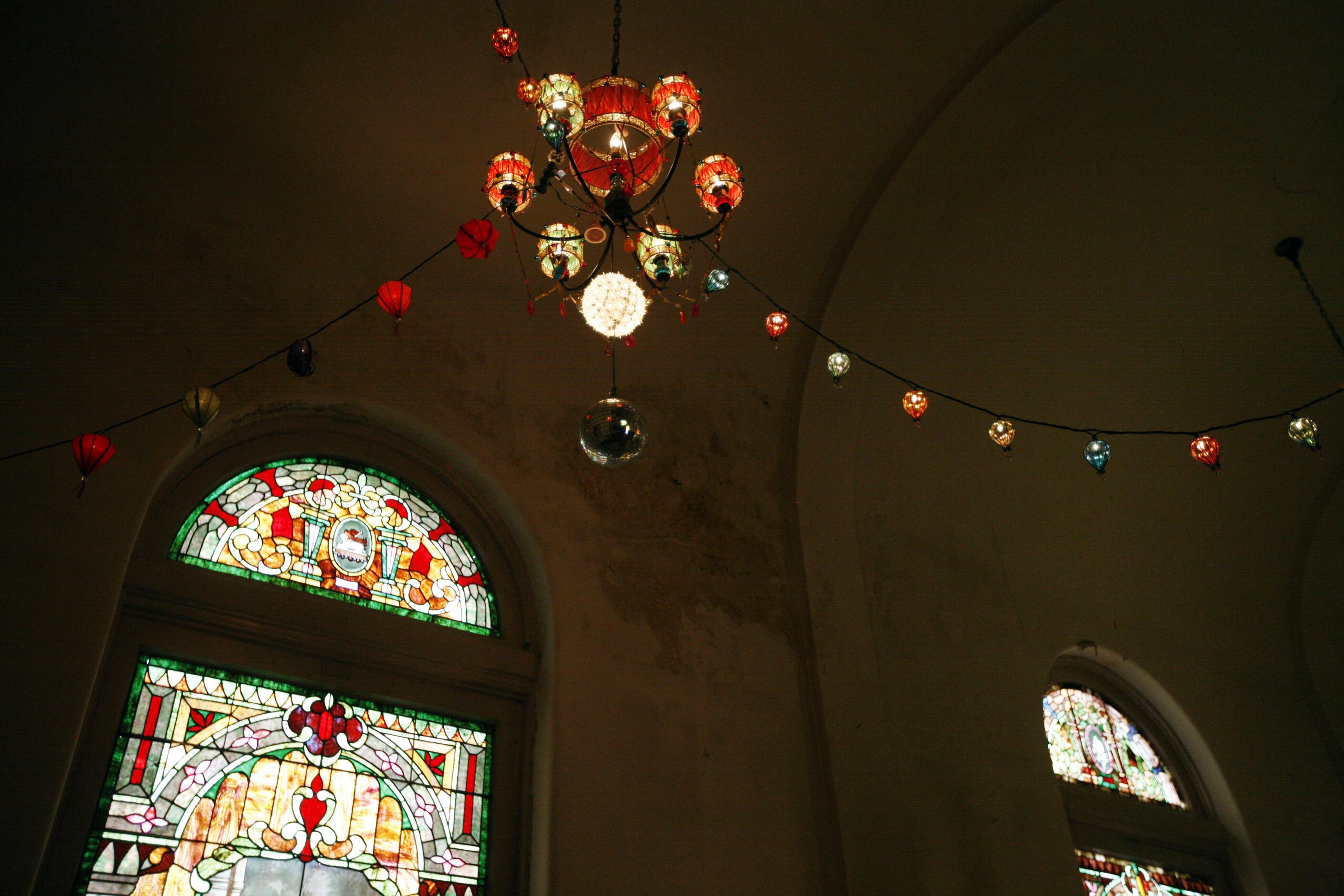 A corner of what was the sanctuary, transformed by the actress into her home.