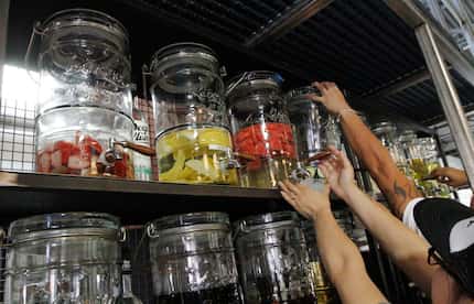 Deep Ellum Distillery created 16 vodka infusions for its launch party in May.