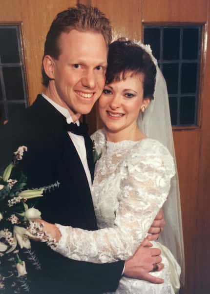  Dave and Patti Stevens, shown here at their wedding. Dave, 53, a marathoner, died in a...