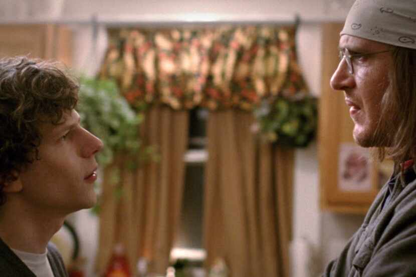 Jesse Eisenberg, left, and Jason Segel in, "The End of the Tour." 