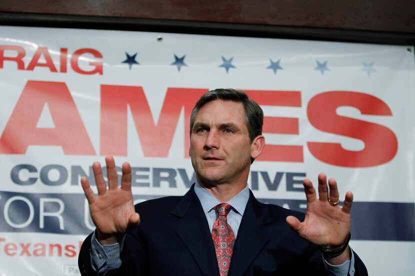 In this Jan 12, 2012 file photo, former ESPN commentator Craig James is seen announcing his...