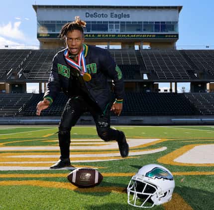 DeSoto defensive lineman and Dallas Morning News SportsDay's 2023 defensive player of the...
