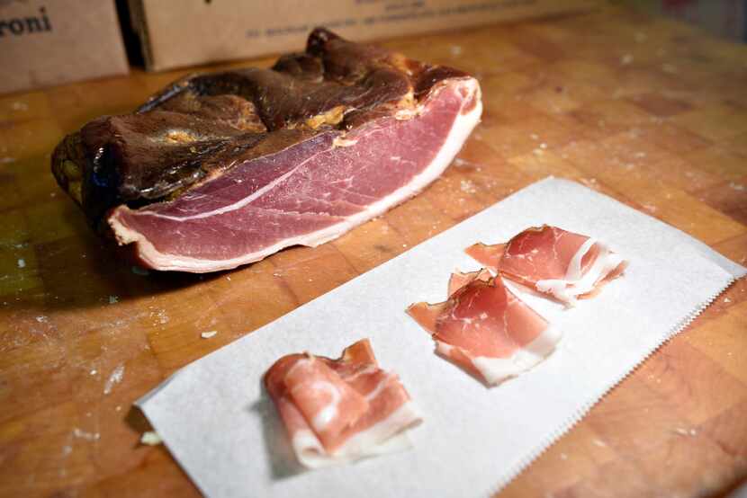 Speck Alto Adige dry-cured smoked prosciutto from Jimmy's Food Store in Dallas.