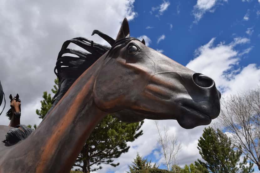 Detail of a Dave McGary equine statue outside Hubbard Museum.