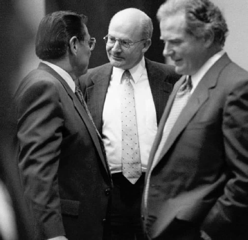 Walker Railey (center) was defended in 1993 by Roy Barrera Sr. (left) and Doug Mulder (right).