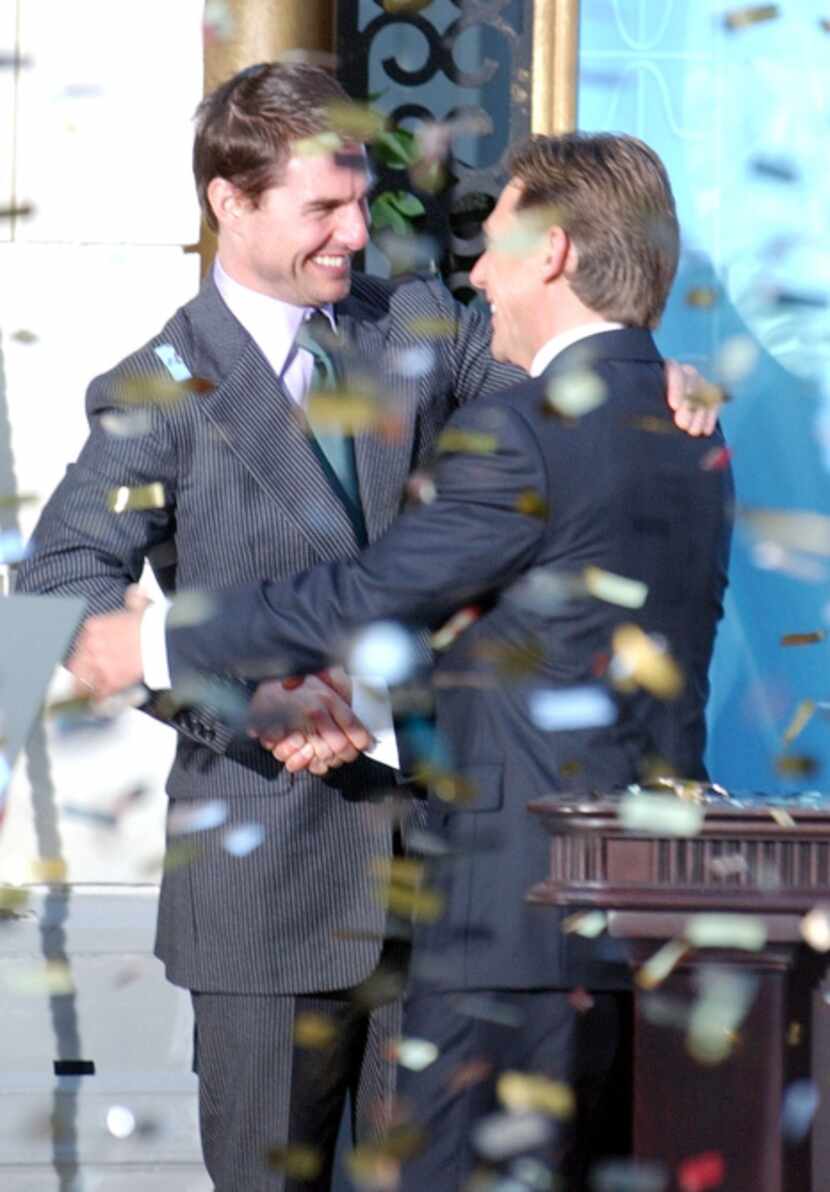 Tom Cruise, shown with the Church of Scientology's David Miscavige during the opening of a...