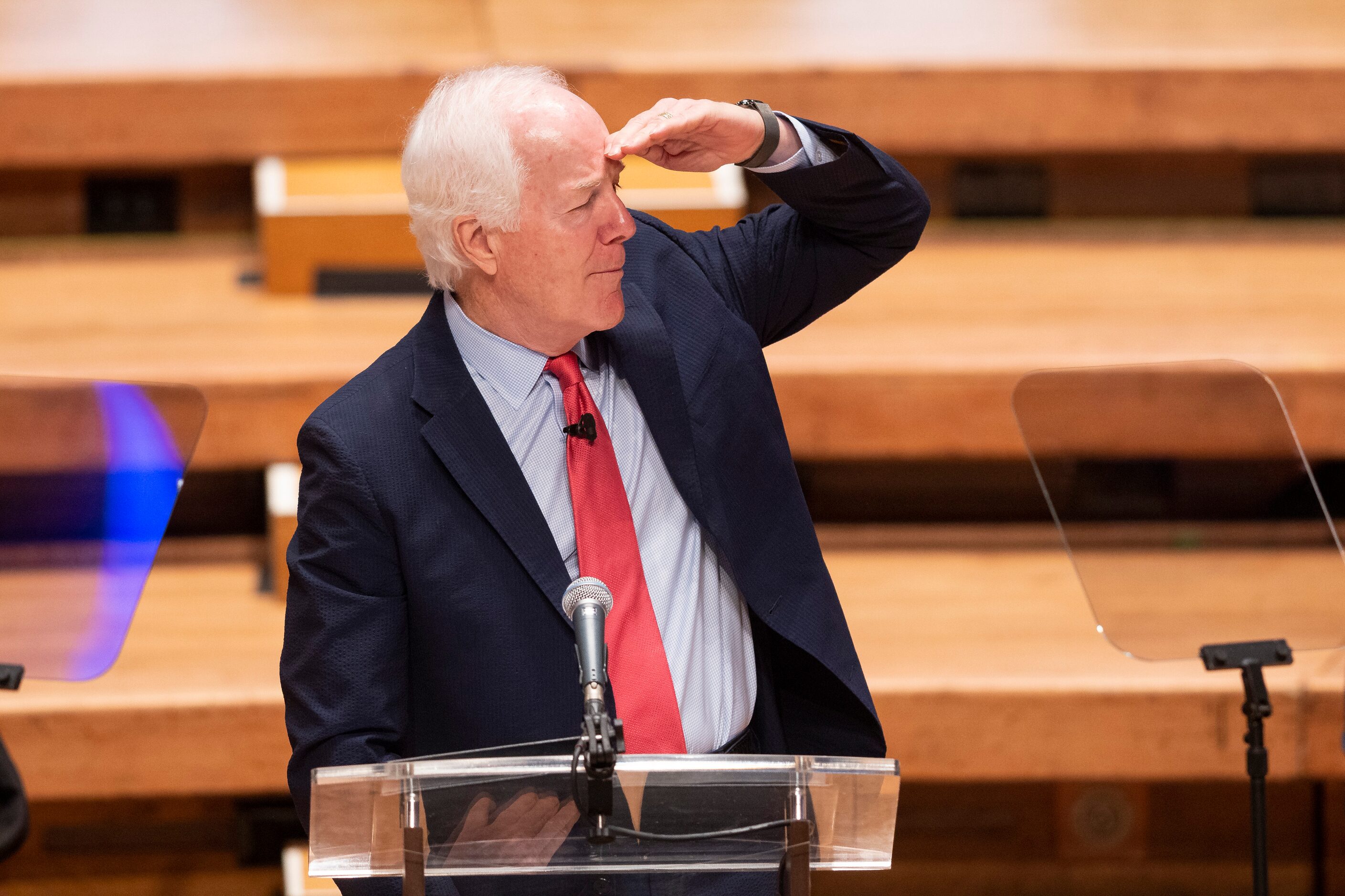 Sen. John Cornyn speaks during the Dallas City Council’s inauguration ceremony on Tuesday at...