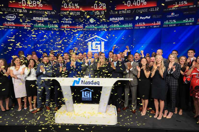 LGI Homes employees visited the Nasdaq in New York to celebrate National Homeownership Month.
