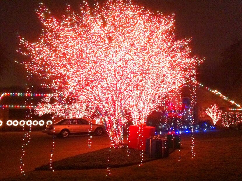 6706 Churchill Way, Dallas: An elaborate display, made even more fun by the next-door...