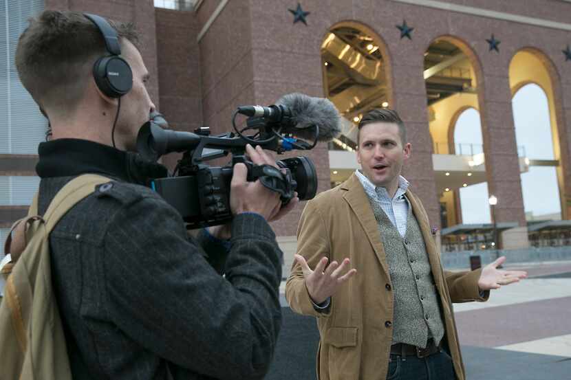 Richard Spencer, a white nationalist, takes a brief tour of Texas A&M campus before a...