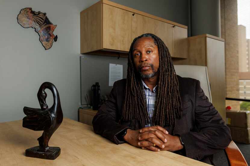 Kevin Cokley pictured April 4 in his former office at the University of Texas in Austin....