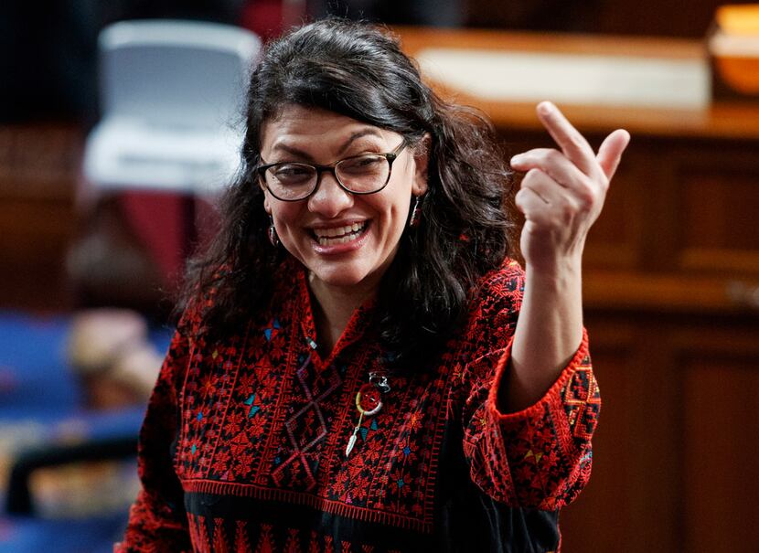 In this Jan. 3, photo, Rashida Tlaib of Michigan is shown on the House floor before being...