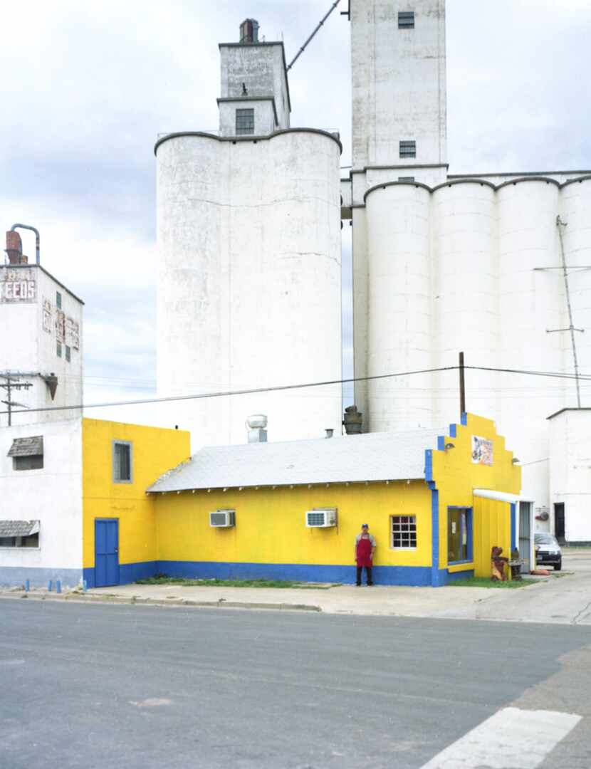 Grain elevators, Pastor Lopez, Michoacana Restaurant, Perryton, 2010