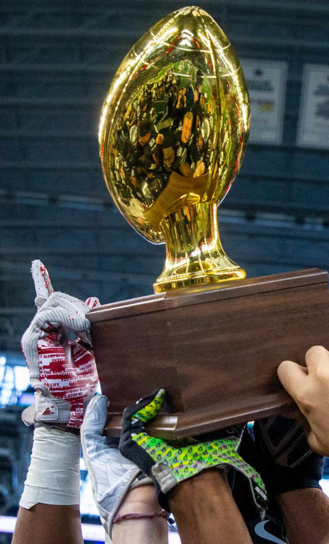 Denton Guyer celebrates after beating Cedar Hill in the Class 6A Division II area-round high...