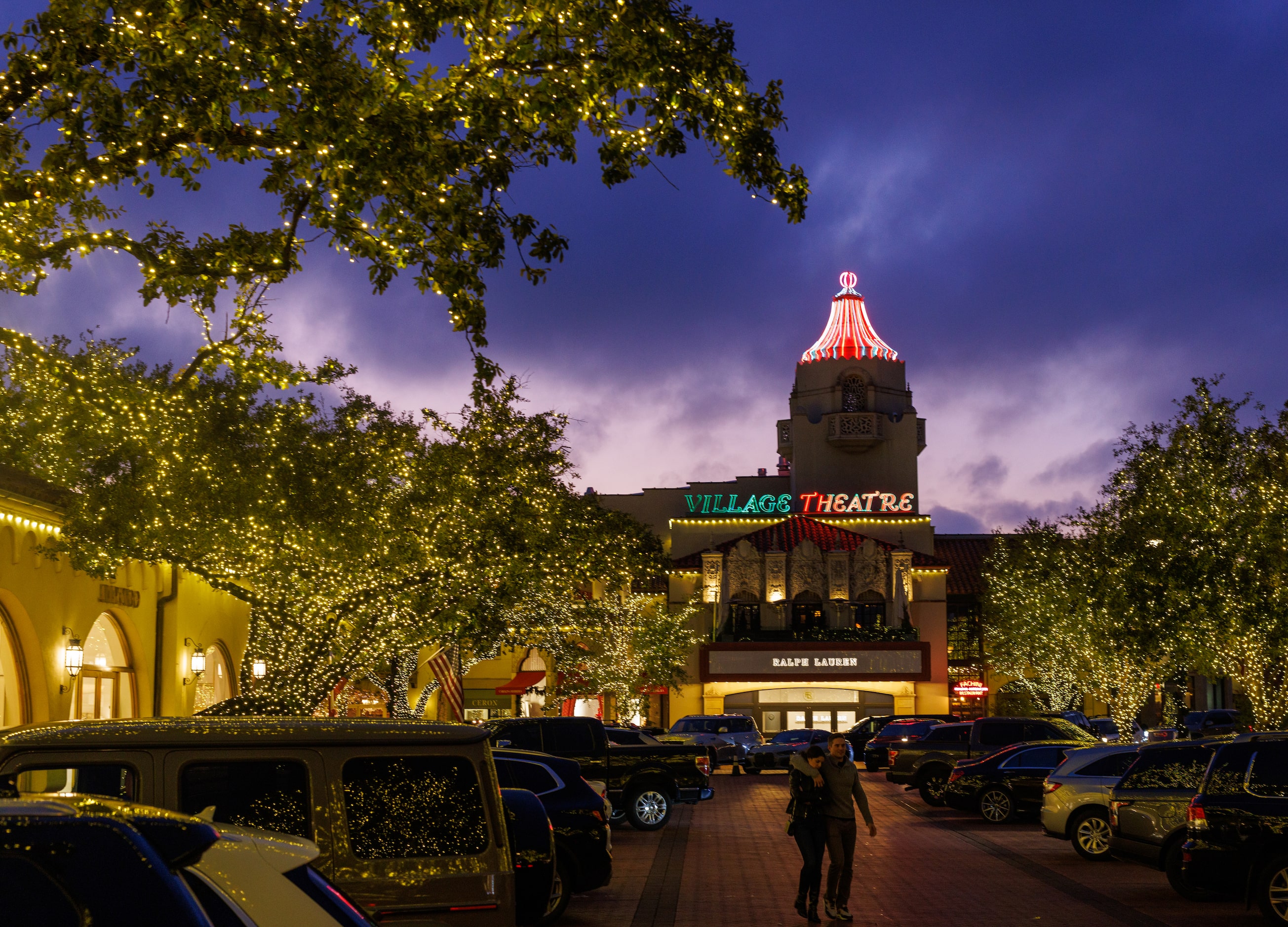 Highland Park Village’s Christmas lights are some of the prettiest in Dallas-Fort Worth. 