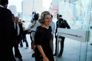 Dallas Mayor Annette Strauss arrives of the opening of the Morton H. Meyerson Symphony...