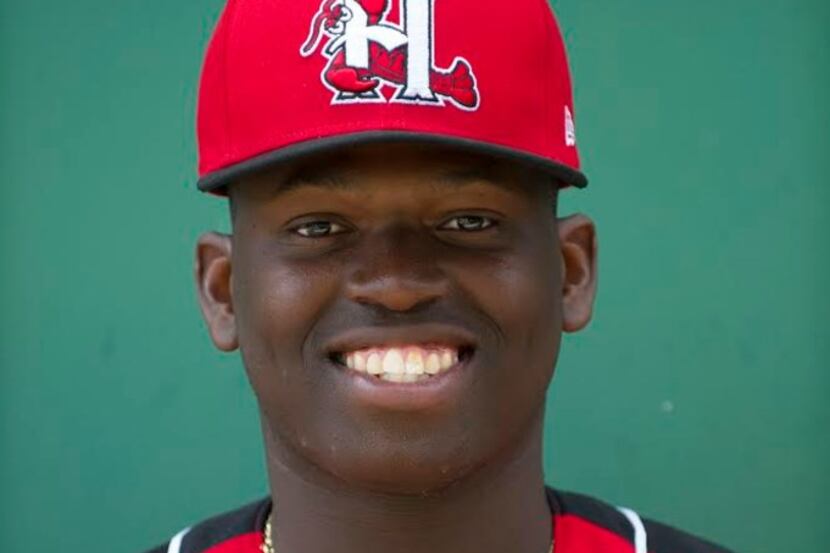 Pitcher Demarcus Evans, a Rangers prospect playing for Class A Hickory
Demarcus Evans (21) -...