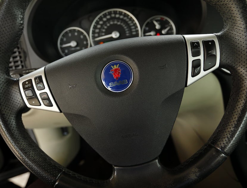 A Saab 9-3 steering wheel with Takata airbag is pictured,Tuesday, July 5, 2016. The car...