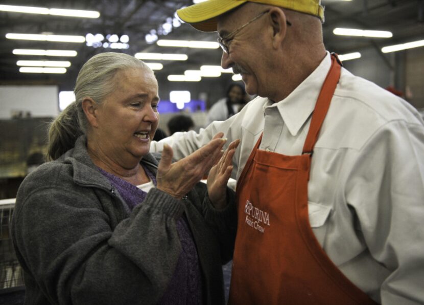 Gay Sparks wiped away tears of joy as she was congratulated by judge Jim Rowland on Sunday....