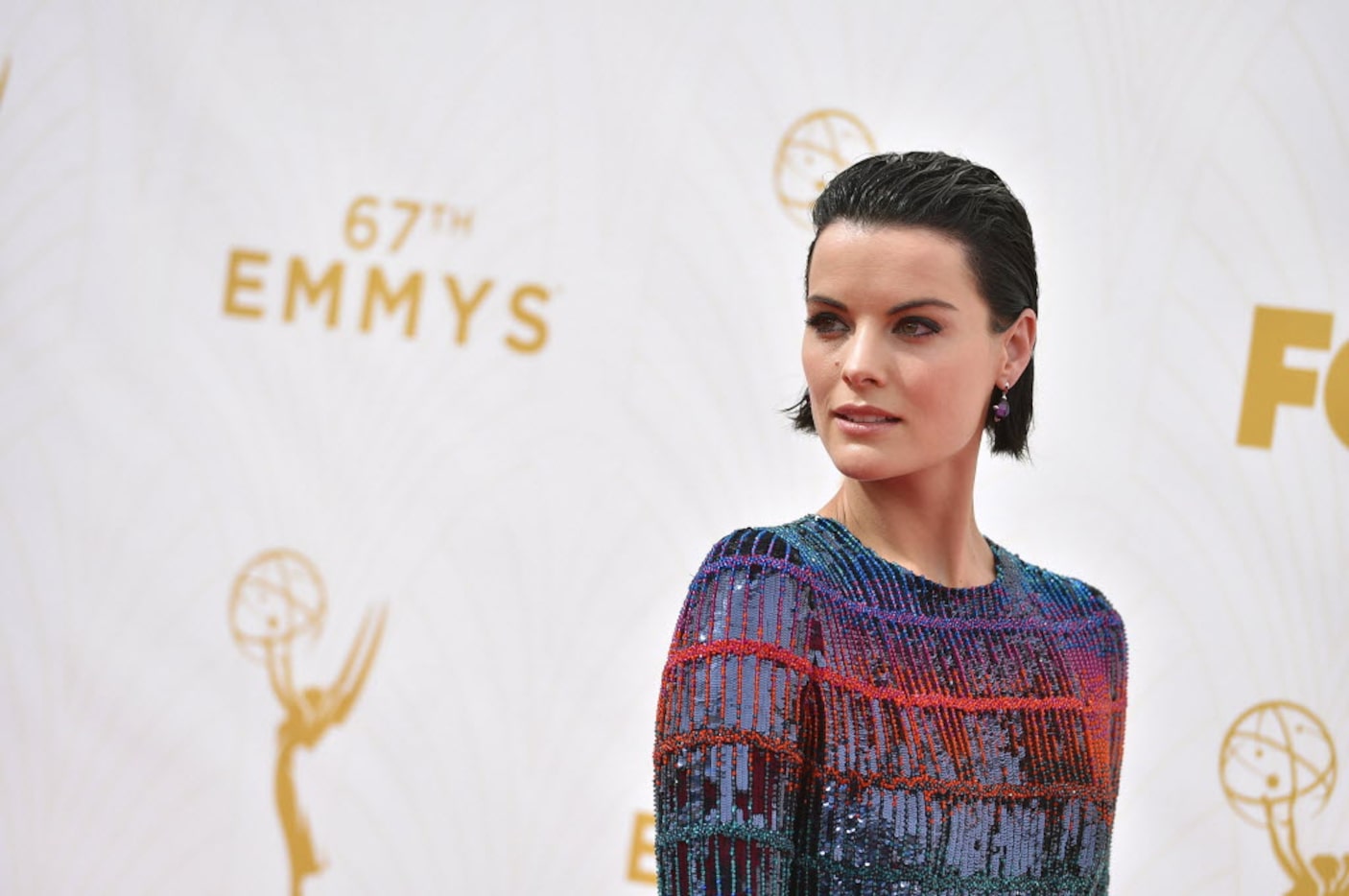 Jaimie Alexander arrives at the 67th Primetime Emmy Awards on Sunday, Sept. 20, 2015, at the...