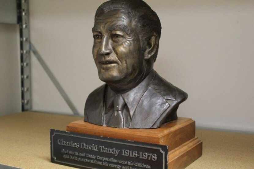 A bronze bust of Charles Tandy, longtime chairman and CEO of Tandy Corp., is also on the...