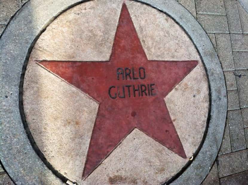 
A star outside Cain’s Ballroom honors Arlo Guthrie. 
