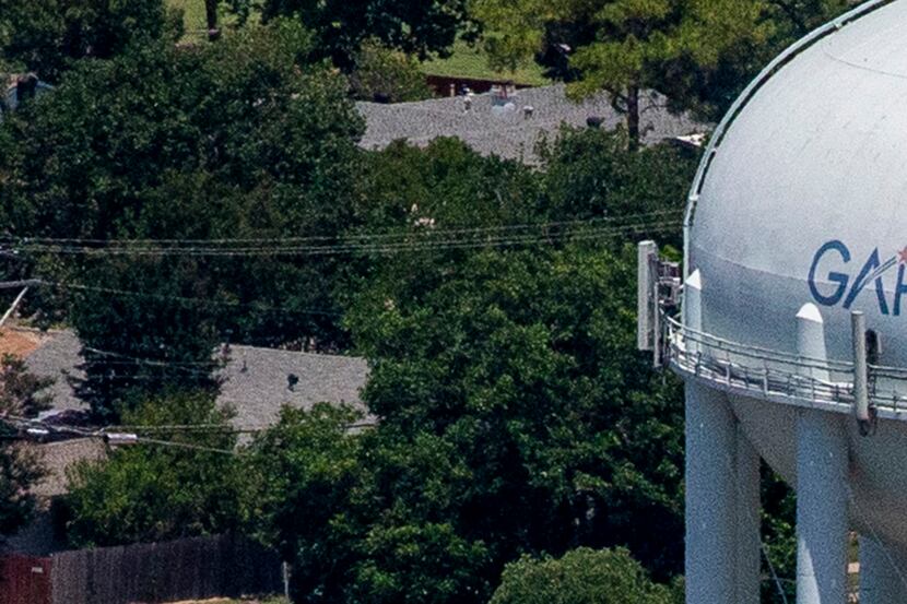 A Garland water tower in Garland, Texas, on Thursday, June 18, 2020. (Lynda M. Gonzalez/The...