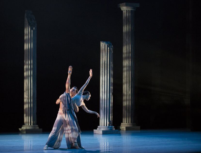 David Escoto and Kimi Nikaidoh in Joy Bollinger's lyrical "Carved In Stone," which put...