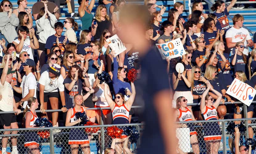  Frisco Wakeland fans filling the student section celebrate the waning seconds of their 2-0...