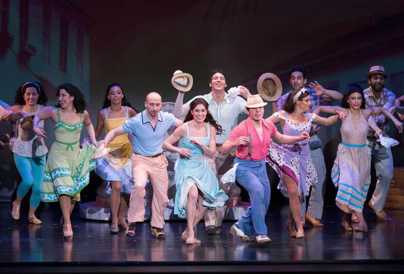 Christie Prades as Gloria Estefan with the cast of  On Your Feet! presented by Dallas Summer...