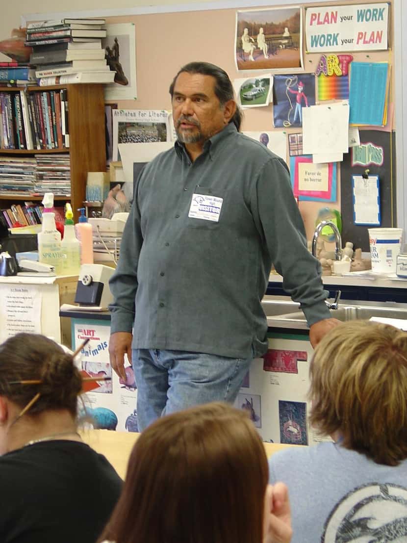 
Jesús Moroles spoke to area students at Flower Mound High School. He described his work as...