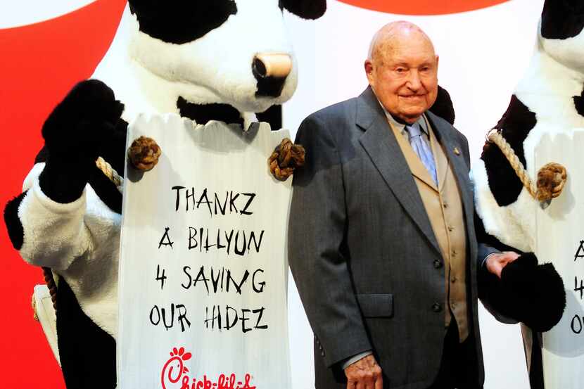 The late Truett Cathy and his family celebrated a sales milestone in 2009 at Chick-fil-A's...